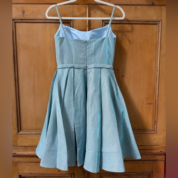 IEENA FOR MAC DUGGAL blue shimmer mini party dress - Picture 13 of 14